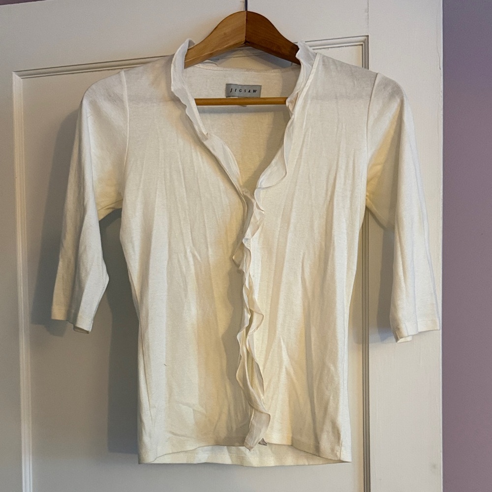 Jigsaw Cream Knit Cardigan